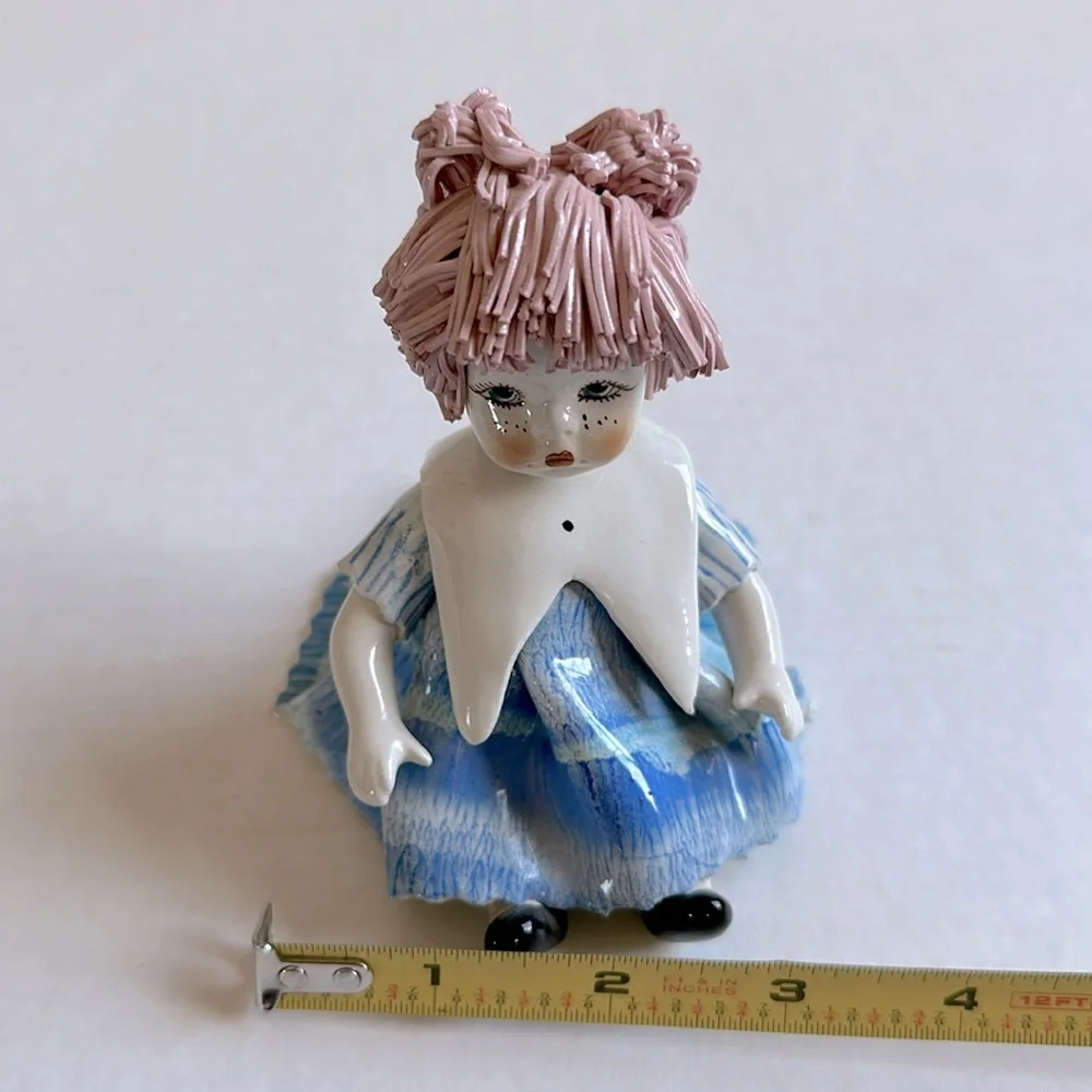 Vintage Lino Zampiva Italian Spaghetti Hair Girl Figurine